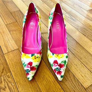 Ralph Lauren Floral Pointy Heels